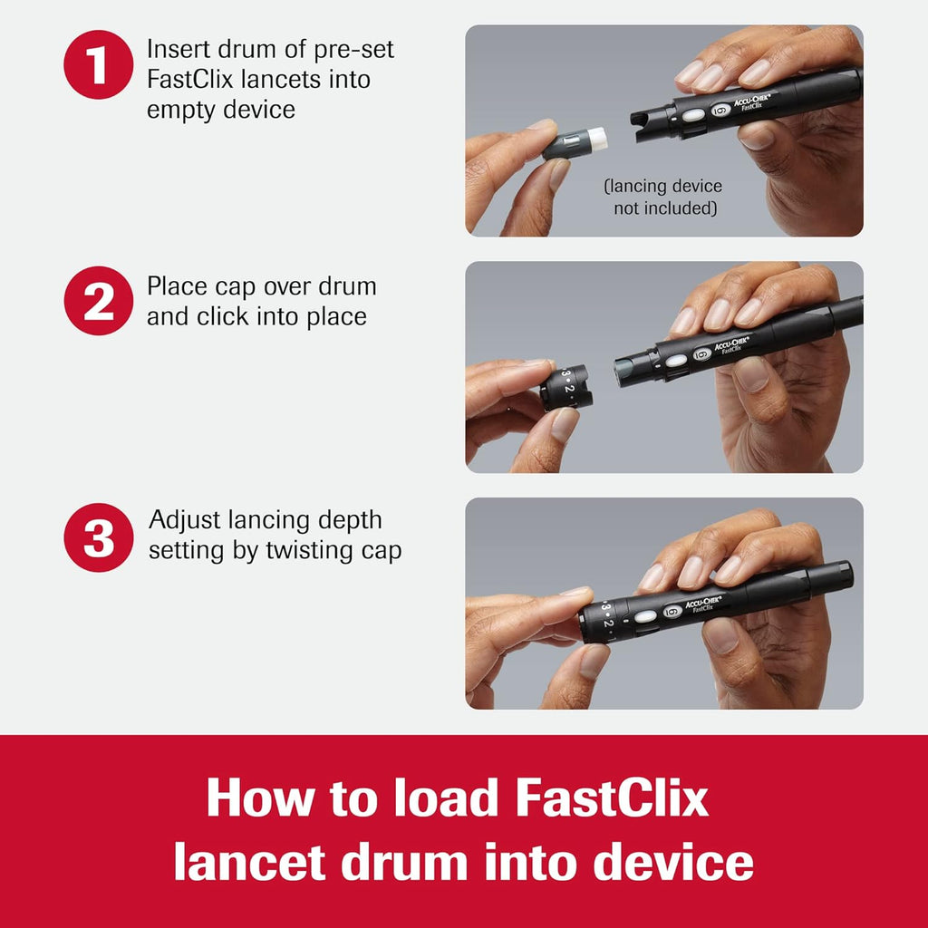 Accu-Chek FastClix Diabetes Lancets for Blood Glucose Testing, 204 Count | Compatible with the Accu-Chek FastClix lancing device