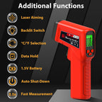 FKM Infrared Thermometer Gun Non-Contact Laser Thermometer Gun -58°F~986°F | (-50°C~530°C) Digital Temperature Gun for Cooking,Oven,Griddle,Automotive,HVAC,Industrial,Adjustable Emissivity,Not for Human