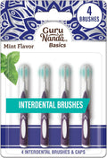 GuruNanda Interdental Brushes with Caps for Braces & Bridges, Mint, 4 ct