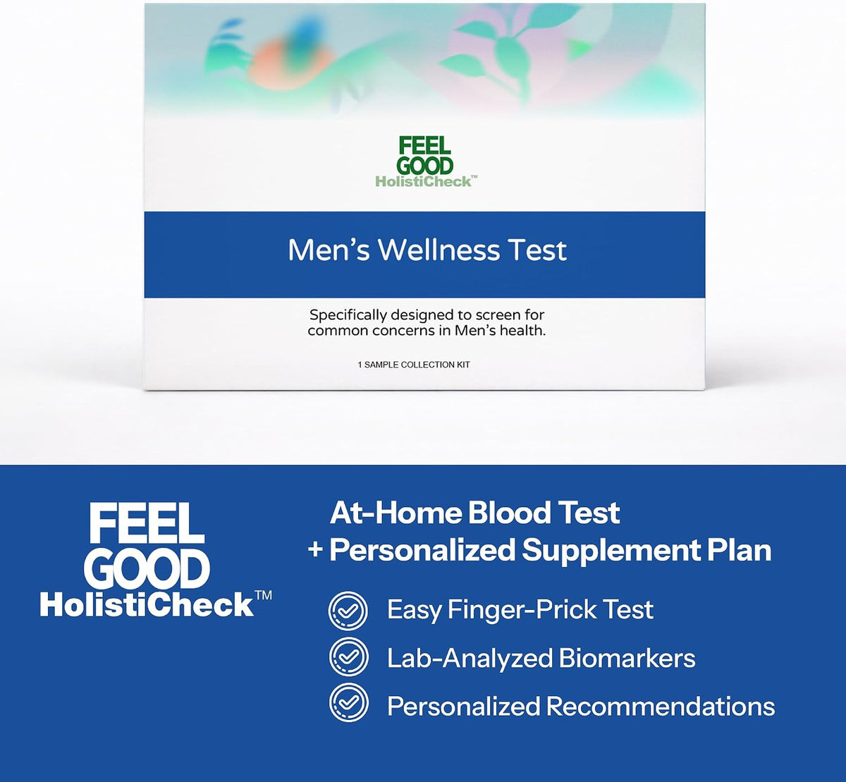 Feelgood HolistiCheck™ Men's Wellness Test, at-Home Sample Collection Kit