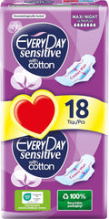 EveryDay Sanitary Pads Overnight 18 pieces