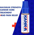 Kank-A Mouth Pain Liquid, Maximum Strength, 0.33 Fl Oz, Canker Sore Medicine, Includes Applicator, Forms Protective Coating for Mouth Sores, Maximum Pain Relief, 1 Pack