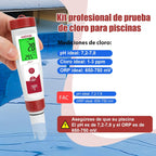 Digital Chlorine and pH Meter, 7 in 1 Pool pH and Chlorine Tester, ORP Meter Chlorine Salt EC PPM, Test Salt and FAC of Pools, Hydroponics and Salt Water Fish Tank TDS Meter Drinking Water