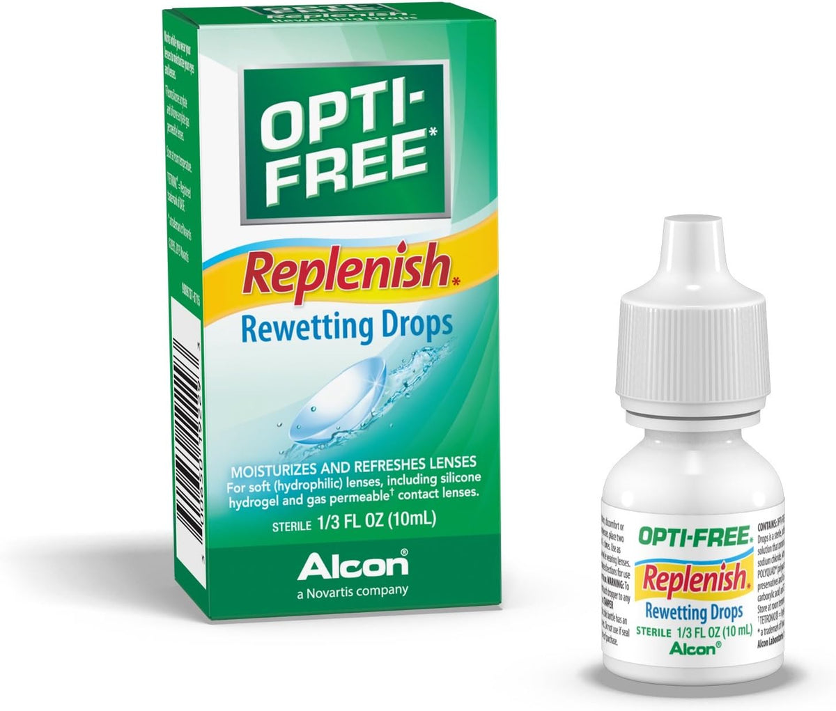 OPTI-FREE Replenish Contact Lens Rewetting Drops, 10 mL