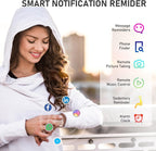 Fitness Tracker for Women Men with Heart Rate/Blood Pressure/Calories | Activity Tracker with 1.1"" AMOLED Screen, Waterproof Step Tracker for Android iPhones, Pink