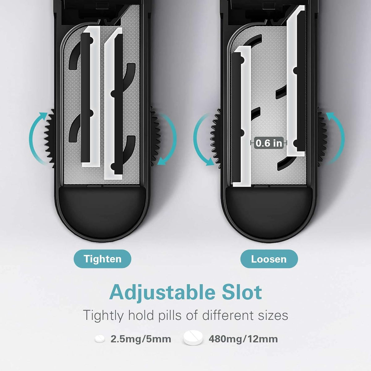DEPAD Pill Cutter Splitter for Small and Tiny Pills, Pill Splitter for Cutting Multiple Pills with Adjustable Bars & Hidden Blade, Safely Cuts Small or Large Tablets for Seniors & Pets