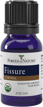 Forces of Nature Fissure Control, Organic Homeopathic Treatment with Witch Hazel for Anal Fissures, Hemorrhoid Related Irritation & Discomfort, Fast, Natural Topical Relief, 0.37 FL OZ