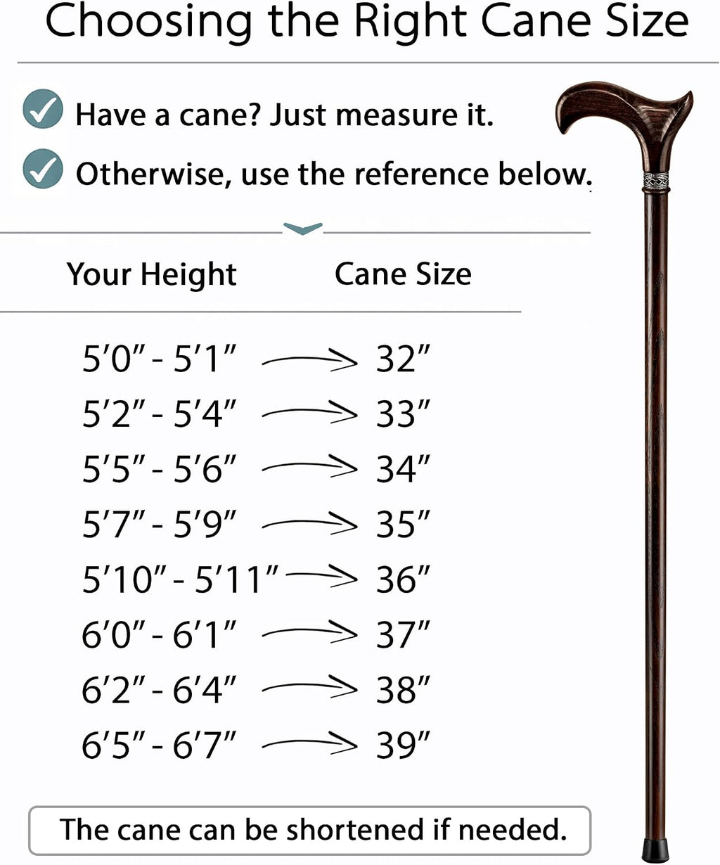 Asterom Handcrafted Walking Cane, Stylish Wooden Canes for Men, Oak Wood