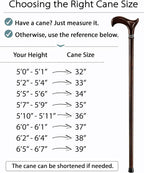 Asterom Handcrafted Walking Cane, Stylish Wooden Canes for Men, Oak Wood