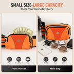 Fanny Pack for Men Women Waist Bag with Water Bottle Holder for Hiking, Travel,Dog Walking, Workout (Orange)