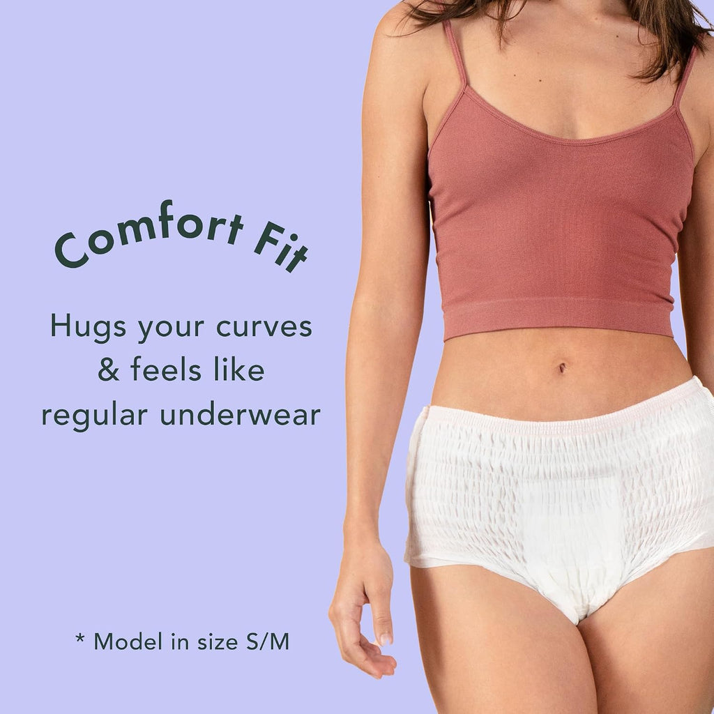 Rael Disposable Period Underwear, Organic Cotton Cover (Size S-M, 20 Ct) | Leak Locker, Unscented, Extended Coverage for Women, Period Essentials, Postpartum Essentials, Feminine Care