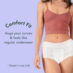 Rael Disposable Period Underwear, Organic Cotton Cover (Size S-M, 20 Ct) | Leak Locker, Unscented, Extended Coverage for Women, Period Essentials, Postpartum Essentials, Feminine Care