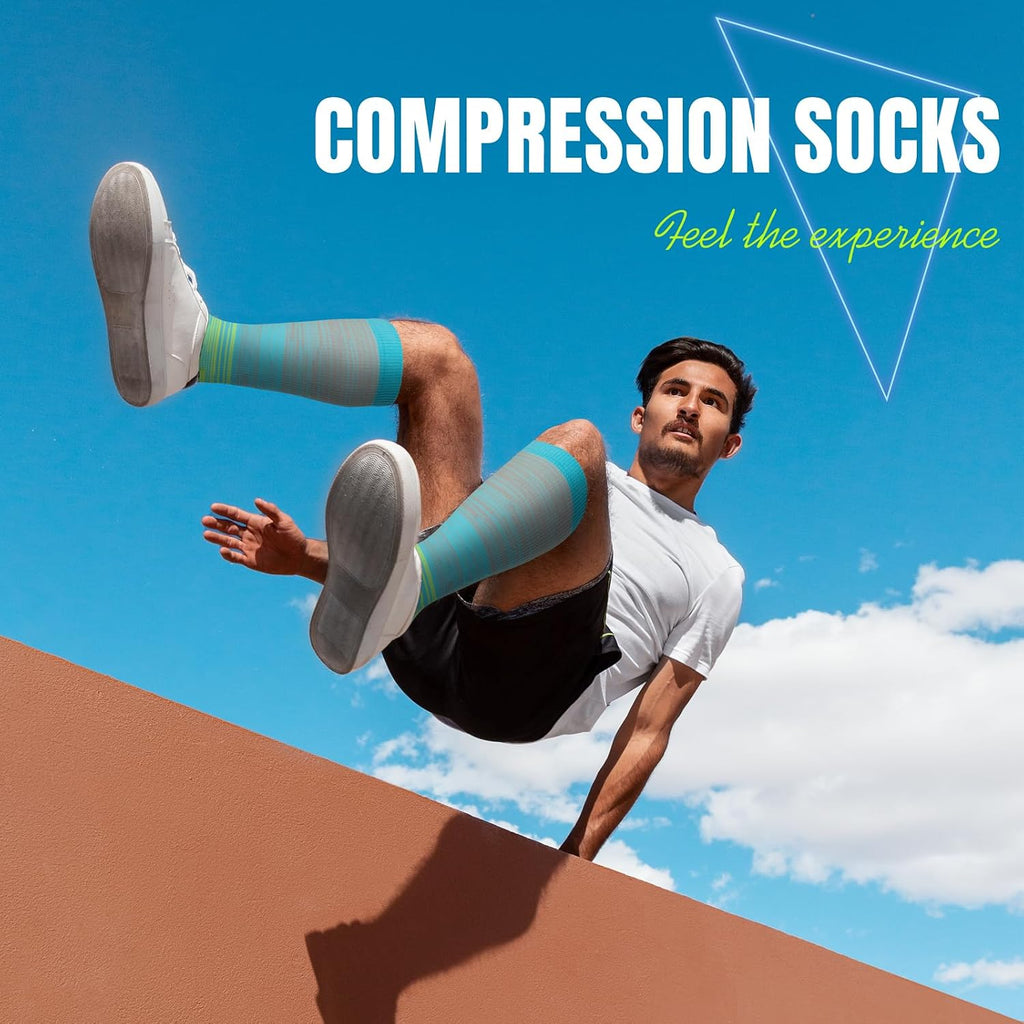 Open Toe Compression Socks for Women & Men | 3pairs,20-30mmHg Toeless Sock Knee High Support Stockings for Circulation Support Nurses Travel