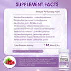 OMOGS Women's Probiotic 180 Billion CFUs 18 Strains, with Organic Prebiotics, Cranberry Extract, D-Mannose & Digestive Enzymes, for Digestive, Boost Immune, PH Balance & Urethral Health, 90 Capsules