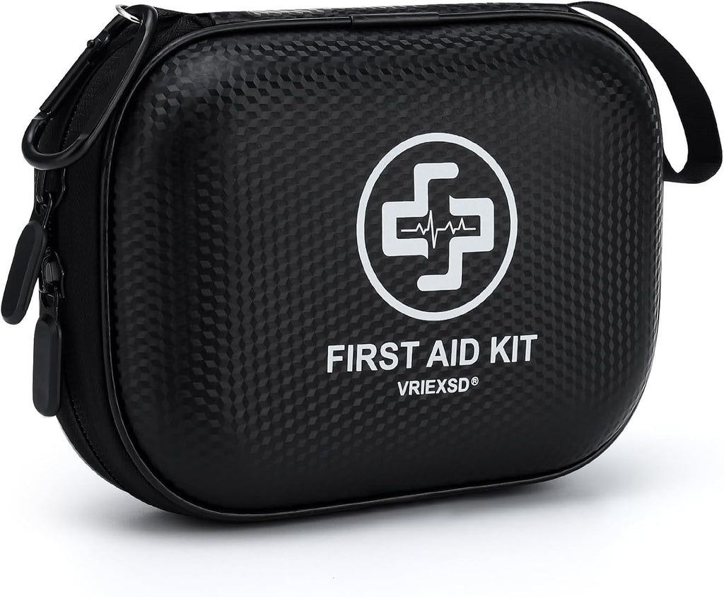 Mini First Aid Kit - 150 Piece Small Waterproof Hard Shell Medical Kit | Compact First Aid Kit with Comprehensive Supplies for Home, Car, Truck, Travel, Camping, Hiking, Sports, Office & Outdoor