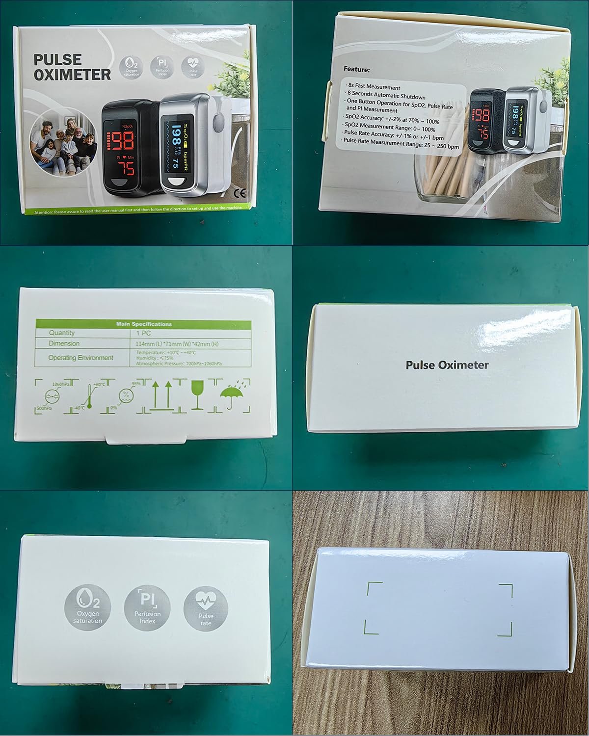 HOLFENRY Pulse Oximeter Fingertip - Large Display Oxygen Monitor Fingertip with Fast 5-8s Reading for SpO2/Heart Rate/PI, Accurate Pulse Ox for Home/Sports/Travel, Batteries & Lanyard Included