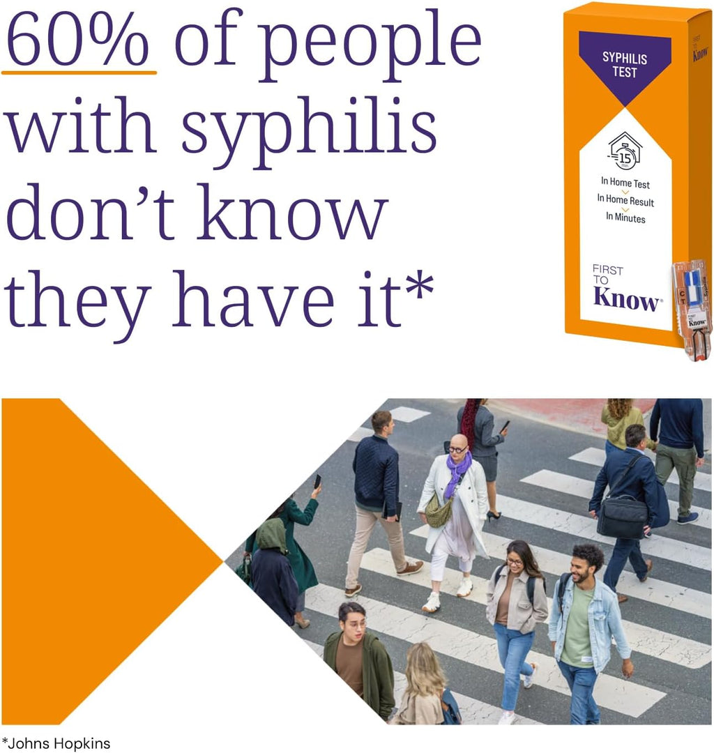 First To Know® Syphilis Test, in Home Fingerstick Blood Test with in Home Result in 15 Minutes, Discrete, Lab Accurate Testing (1 Test)