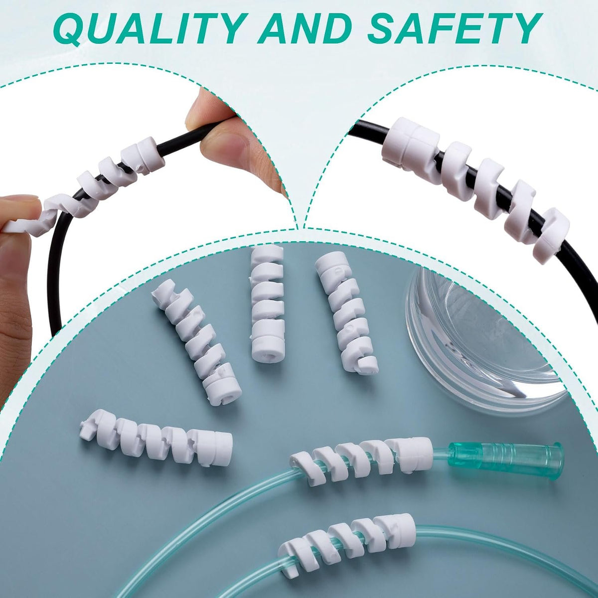 20pcs Oxygen Tube Support Crimp Straightener, White | Oxygen Tubing Support Accessories for Portable Oxygen Concentrator for Oxygen Hose Nasal Cannula