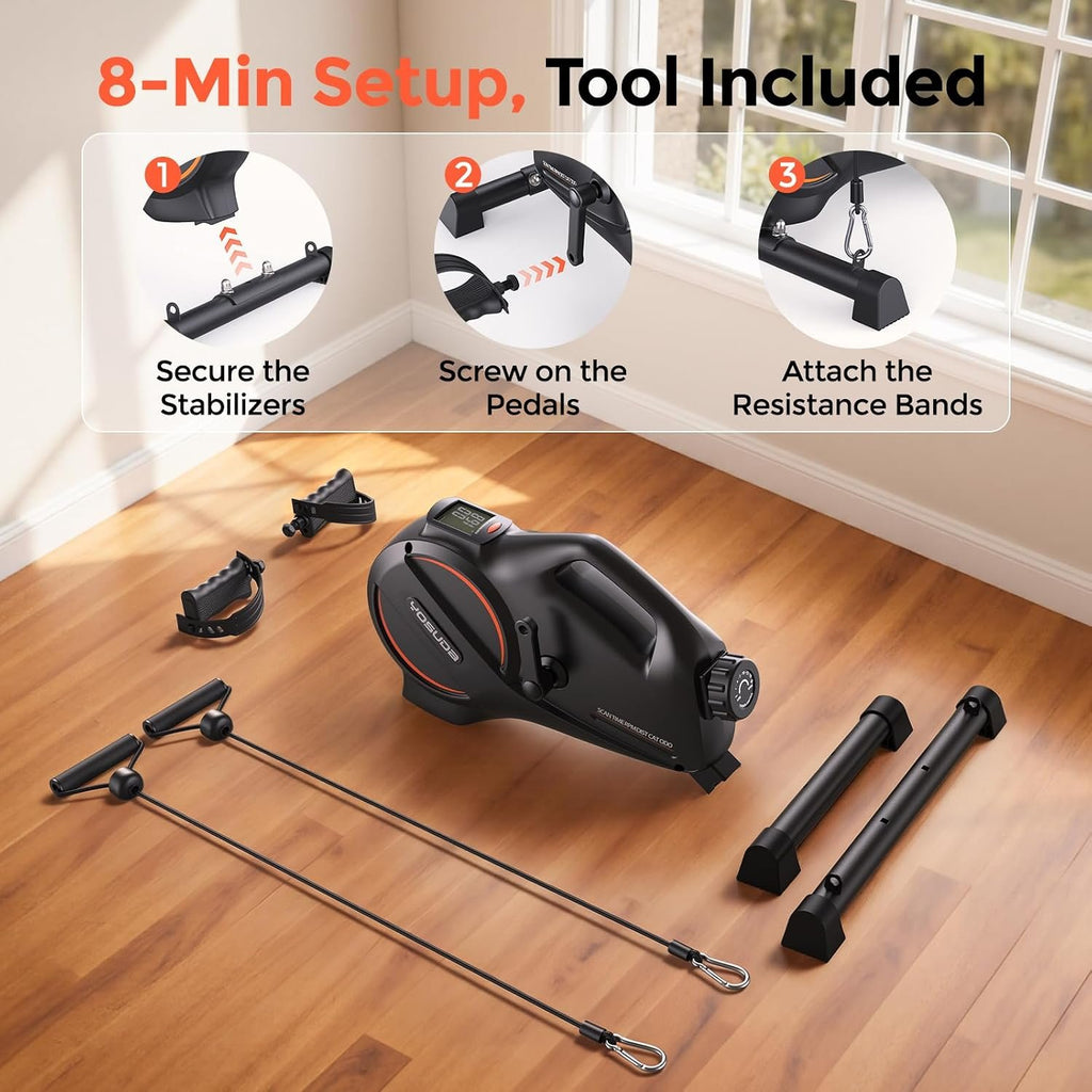 YOSUDA Under Desk Bike with 16-Level Magnetic Resistance, Mini Exercise Bike with Bluetooth App, Pedal Exerciser While Sitting for Office Workers & Seniors, Leg Machines for Home Exercise & Recovery