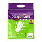 MISS N MOMS 40 Sanitary Pads – XXXL Size, Cotton-Soft, 320mm Long, Heavy Flow & Overnight Use – Combo Pack for Comfort & Leak Protection (40)