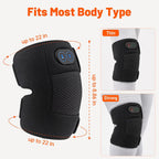 Knee Massager, Cordless Knee Heating Pad for Knee Pain Relief, Heated Knee Brace with Heat and Vibration Massage 30 Minutes Auto-off, Gifts for Seniors Women Men(Single)