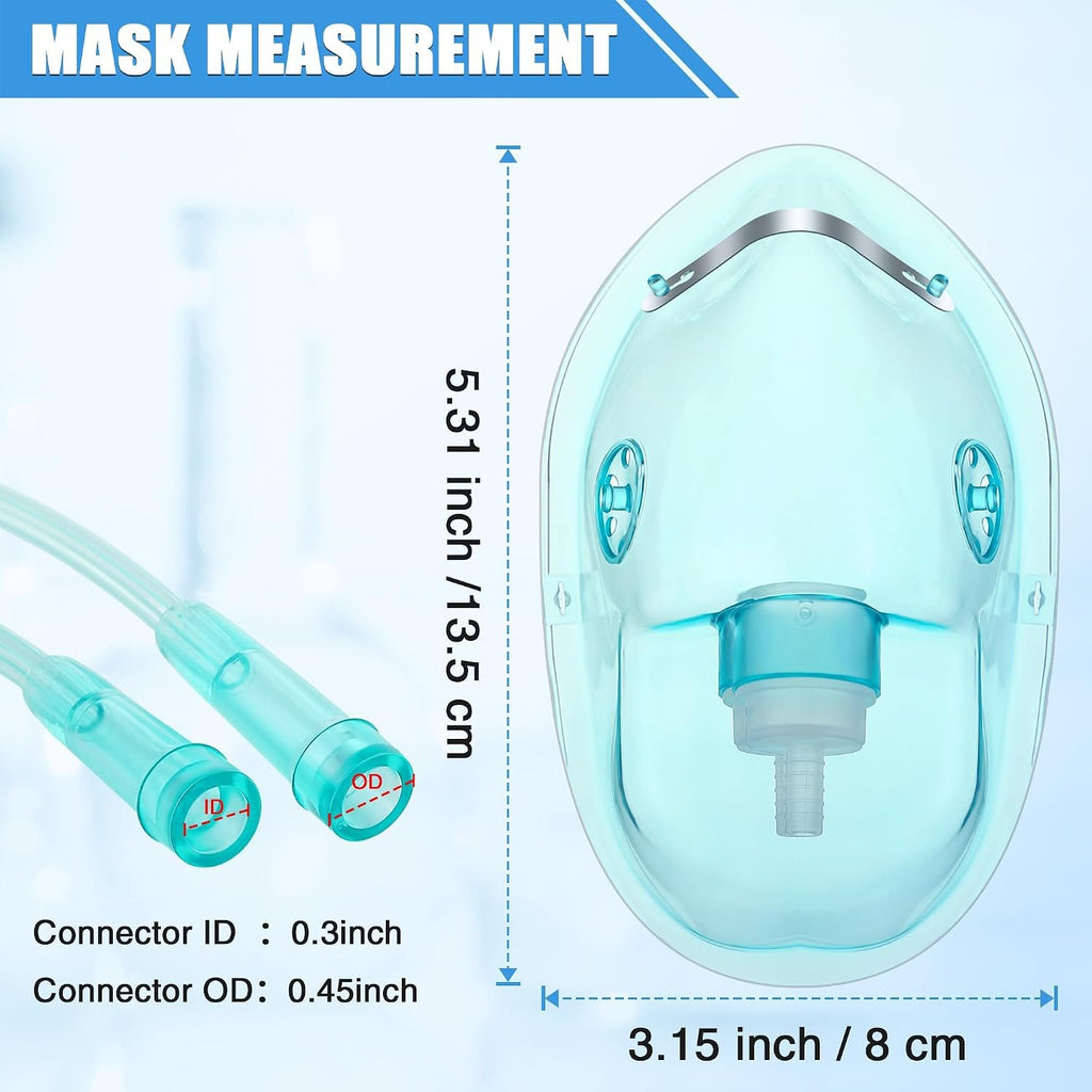 Geiserailie 2PCS L Oxygen Mask with 6.6 Ft Tubing and Adjustable Strap