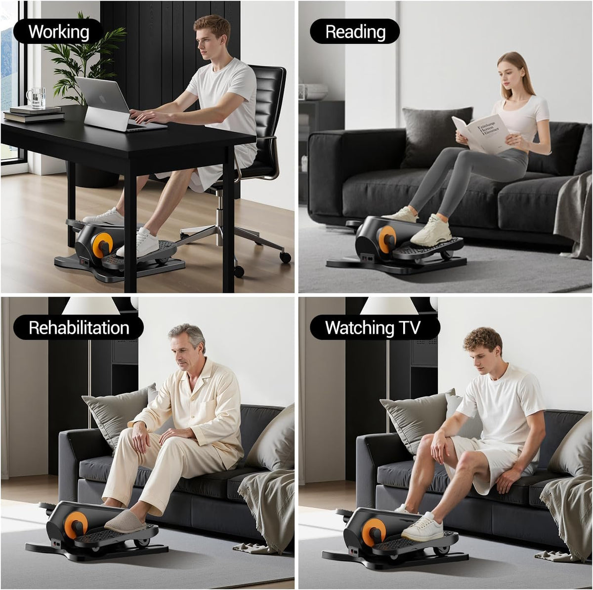 Under Desk Elliptical Machine Seated Pedal Exerciser