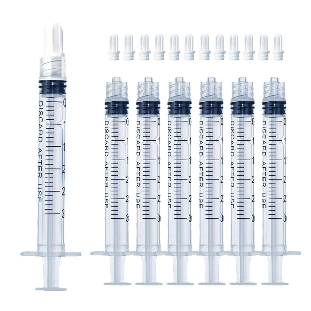 3mL Luer Lock Syringe (No Needle) - Sterile, Individually Wrapped - Pack of 30, Accurate Liquid Measurement, Leak-Proof Design