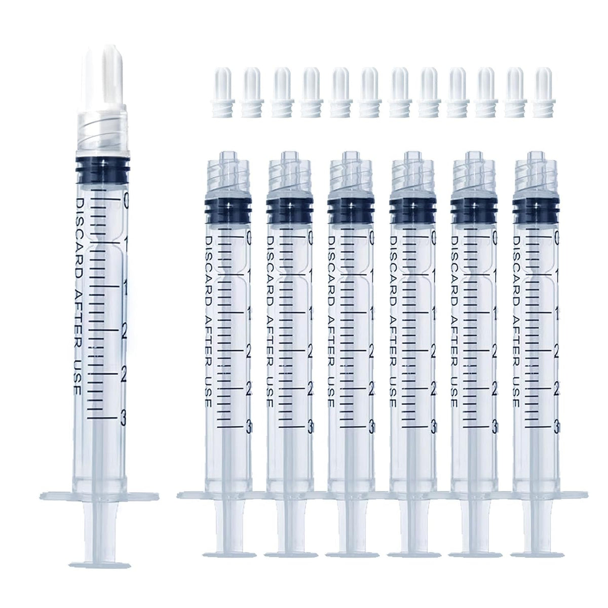 3mL Luer Lock Syringe (No Needle) - Sterile, Individually Wrapped - Pack of 30, Accurate Liquid Measurement, Leak-Proof Design