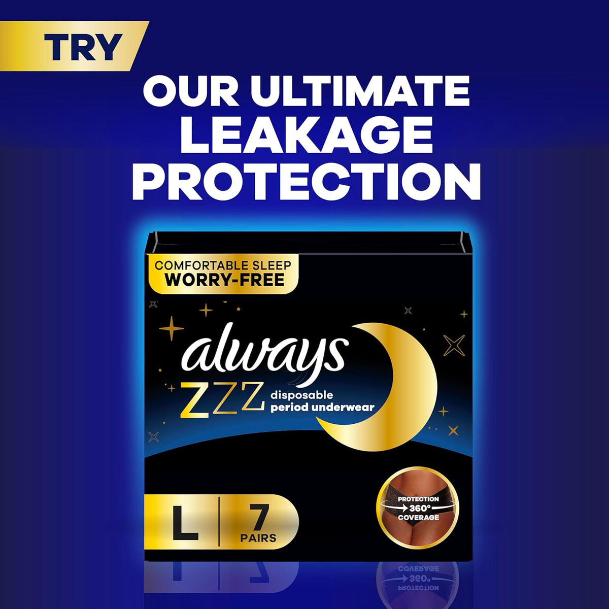 Always Ultra Thin Size 5 Extra Heavy Overnight Pads with Wings Unscented, 34Count, (Pack of 34)