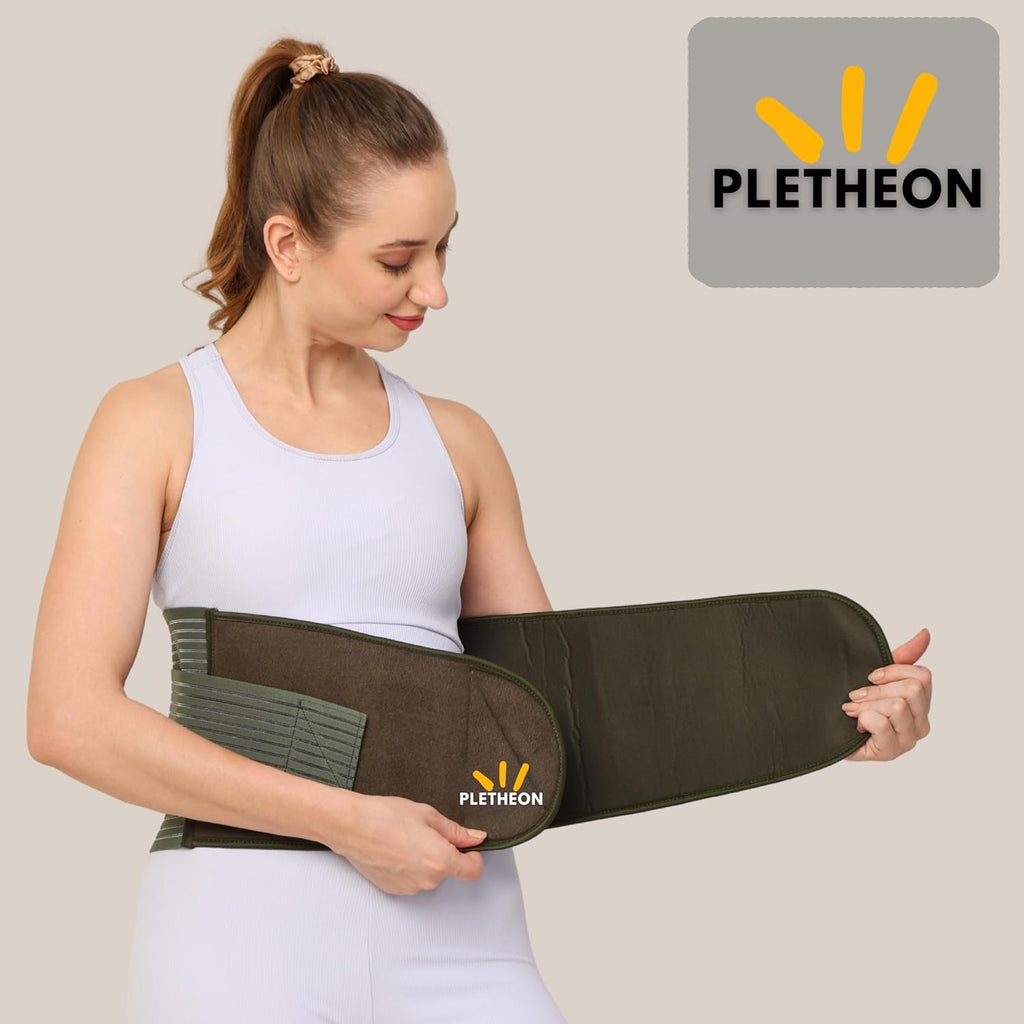 PLETHEON Post Pregnancy Belt Green – After Delivery Abdominal Support Belt | Postpartum Tummy Tucker | Waist & Back Support | Adjustable Compression Wrap