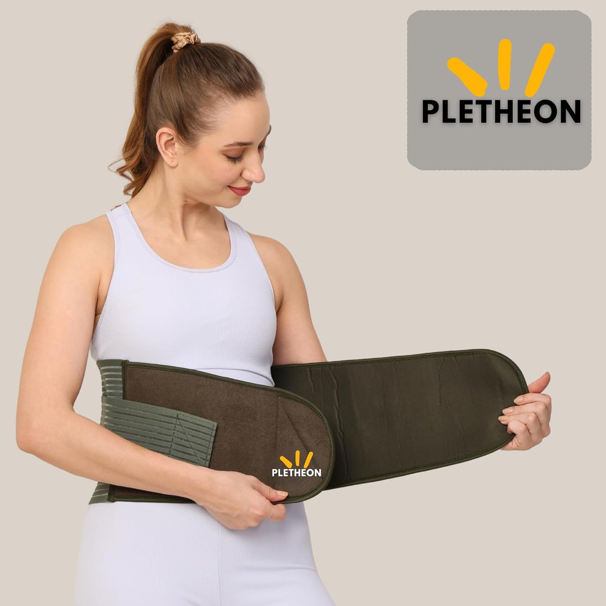 PLETHEON Post Pregnancy Belt Green – After Delivery Abdominal Support Belt | Postpartum Tummy Tucker | Waist & Back Support | Adjustable Compression Wrap