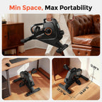 YOSUDA Under Desk Bike with 16-Level Magnetic Resistance, Mini Exercise Bike with Bluetooth App, Pedal Exerciser While Sitting for Office Workers & Seniors, Leg Machines for Home Exercise & Recovery