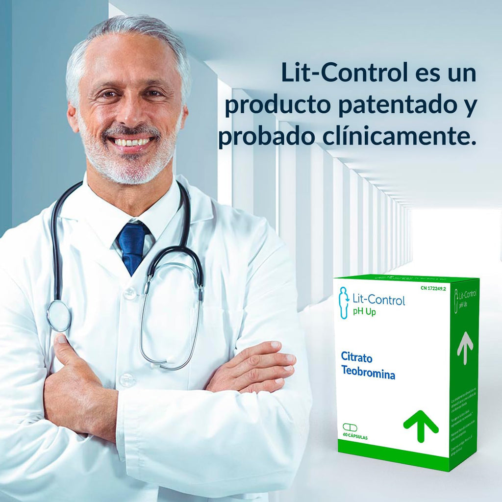 Lit-Control pH Up - Food Supplement - Prevents Urinary Salt Crystallization - Kidney Stones or Kidney Stones - Increases Urinary pH - Patented - 60 Capsules