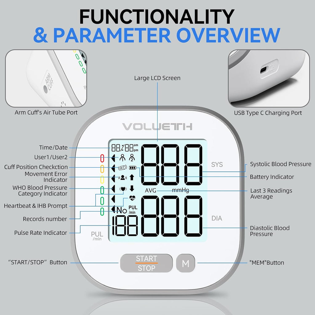 VOLUETH Pediatric Blood Pressure Cuff?FDA Cleared Blood Pressure Monitor