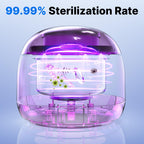 CXRUY Ultrasonic Retainer Cleaner - UV Dental Cleaning Pod Night Guard Cleaner for Dentures, Aligner, Braces, Toothbrush Heads, Jewelry (Pink)