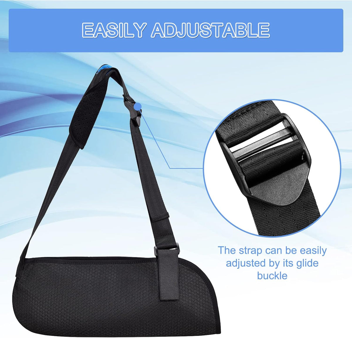 Fasola - Arm Scarf for Left/Right Arm, Atelle Arm Scarf with Foam Neck Protector for Women Men, Arm Support Strap for Broken Wrist, Elbow, Shoulder Dislocated - S