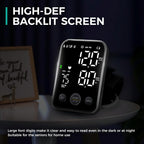 Oklar FDA Cleared Blood Pressure Monitor Upper Arm BP Machine for Home Use | Clinical Accuracy, 2x120 Memory, Large LED Display & 8.7"-15.7" Adjustable Cuff, Dual Power for Home & Travel, Black