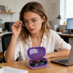 GWCASE 2-in-1 Travel Case for Eyeglasses/Sunglasses and Contact Lens Kit