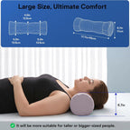 Neck Roll Pillow - Cooling Cover Round Neck Pillow for Sleeping - Memory Foam Cervical Roll Pillow - Ergonomic Bolster Pillow for Neck, Leg, Back, Yoga, Relaxing (Blue Purple)