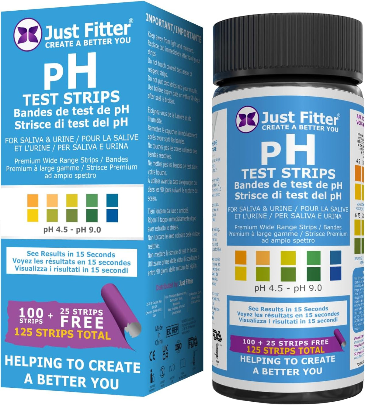 pH Test Strips for Testing Alkaline and Acid Levels in the Body. Track & Monitor your pH Level using Saliva and Urine. Get Highly Accurate Results in Seconds. (1 BOTTLE)