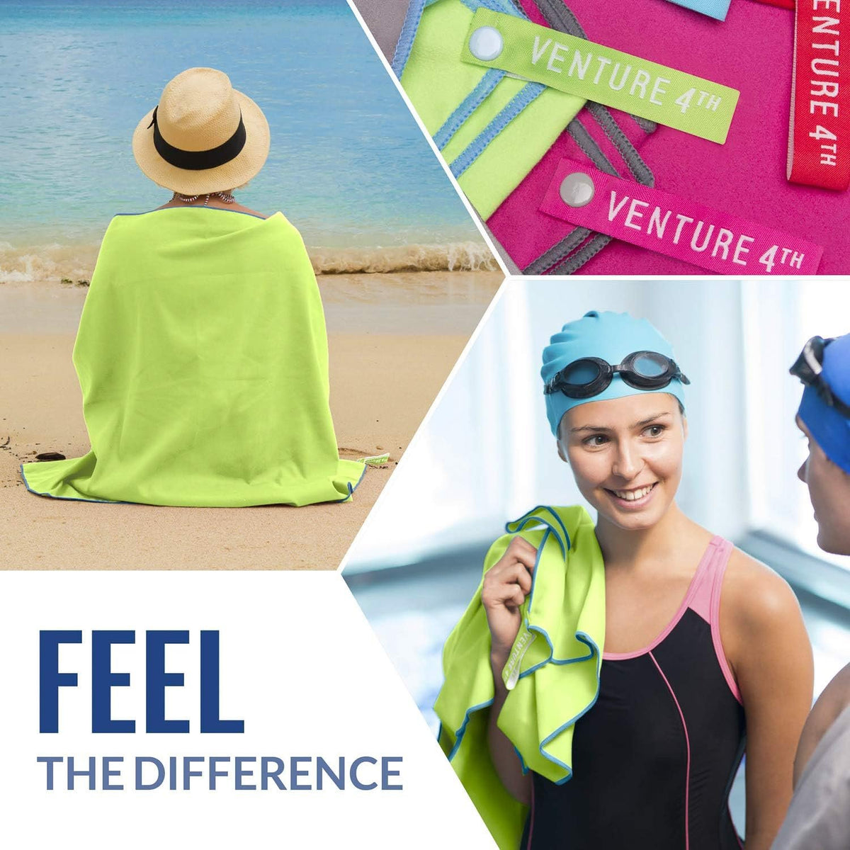 VENTURE 4TH Quick Dry Travel Towel, Ultra Soft Microfiber - 3 Sizes