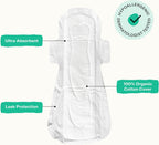 The Honey Pot Company - Herbal Sanitary Pads for Women - Heavy Flow Overnight w/Wings - Infused w/Essential Oils for Cooling Effect & Organic Cotton Cover - Feminine Care - 11 ct