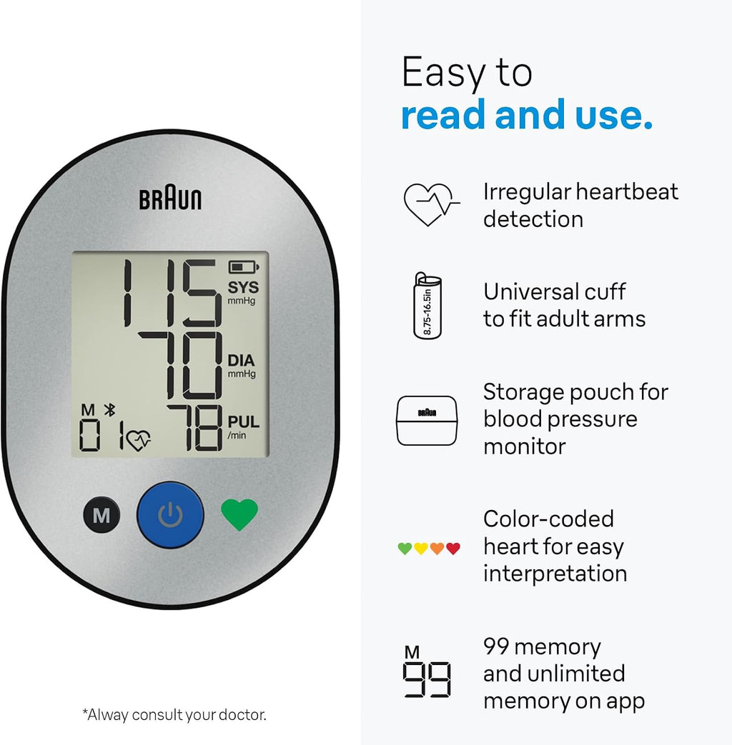 Braun ExactFit 2 Connect Upper Arm Blood Pressure Monitor with Bluetooth