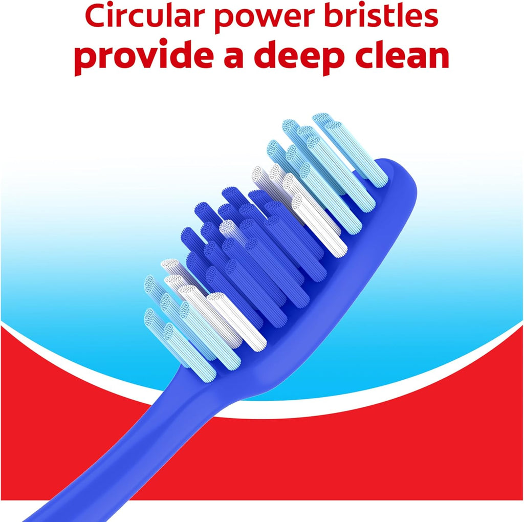 Colgate Extra Clean Medium Toothbrushes, 6 Pack | Bulk Size, Medium Bristles, Extra Clean, Easy Grip Handle, Removes Plaque
