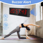 Large Stopwatch with Start/Stop Button, LED Digital Timer with Remote, Countdown Clock with Buzzer, Gym Clock for Home Gym, Interval Timer for Workout, Plug in (with Stand)