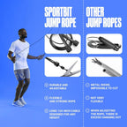 SPORTBIT Adjustable Jump Rope for Fitness and Exercise | Fitness and Exercise, Cardio, Boxing, and Weight Loss, Speed Rope, Men & Women