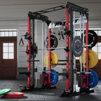 RitFit M1 Pro Smith Machine Cable Crossover Power Cage Home Gym | Dual 360 Cables, Barbell & Handles, LAT Pulldown, 1850LBS Weight Capacity