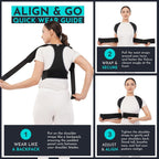 CUREWRAP Premium Posture Corrector Belt for Men & Women (Medium 34"-40") | Adjustable Back Support Brace for Spine, Shoulder, Neck & Upper Back Pain Relief | Breathable, Lightweight & Comfortable Design