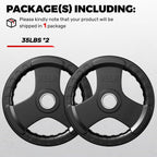 JELENS Rubber Weight Plates, 2-Inch Olympic Grip Weight Plates, Strength Training Plates for Barbell, Cast Iron Plate for Weight Lifting, Weights Plates Set (2.5/5/10/25/35/45 LB) for Home & Gym